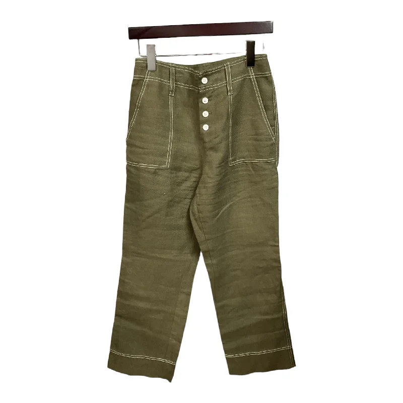 women's petite pantsPants Linen By J. Crew In Green, Size: 2