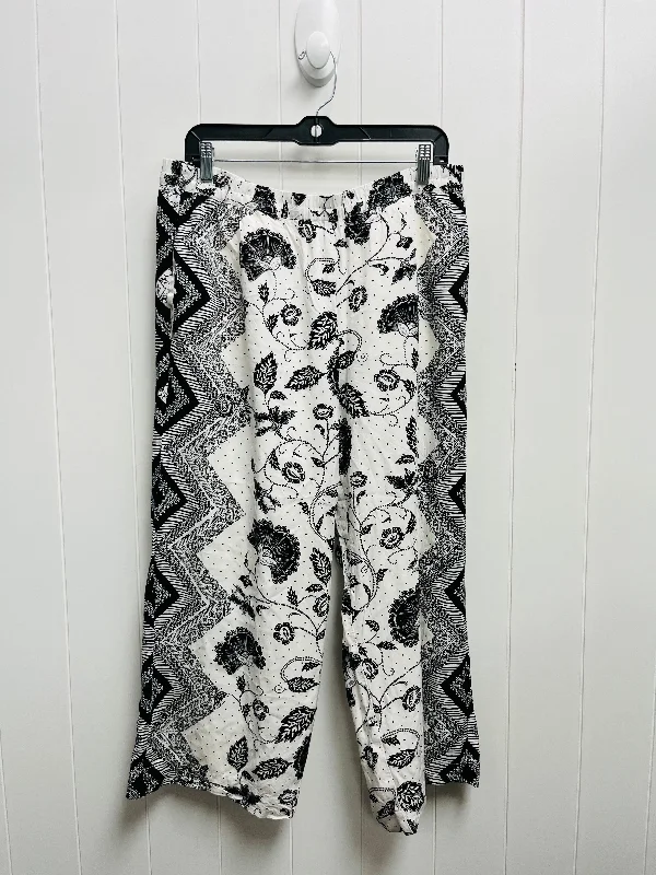 women's travel pantsPants Wide Leg By Anthropologie In Black & White, Size: Xl