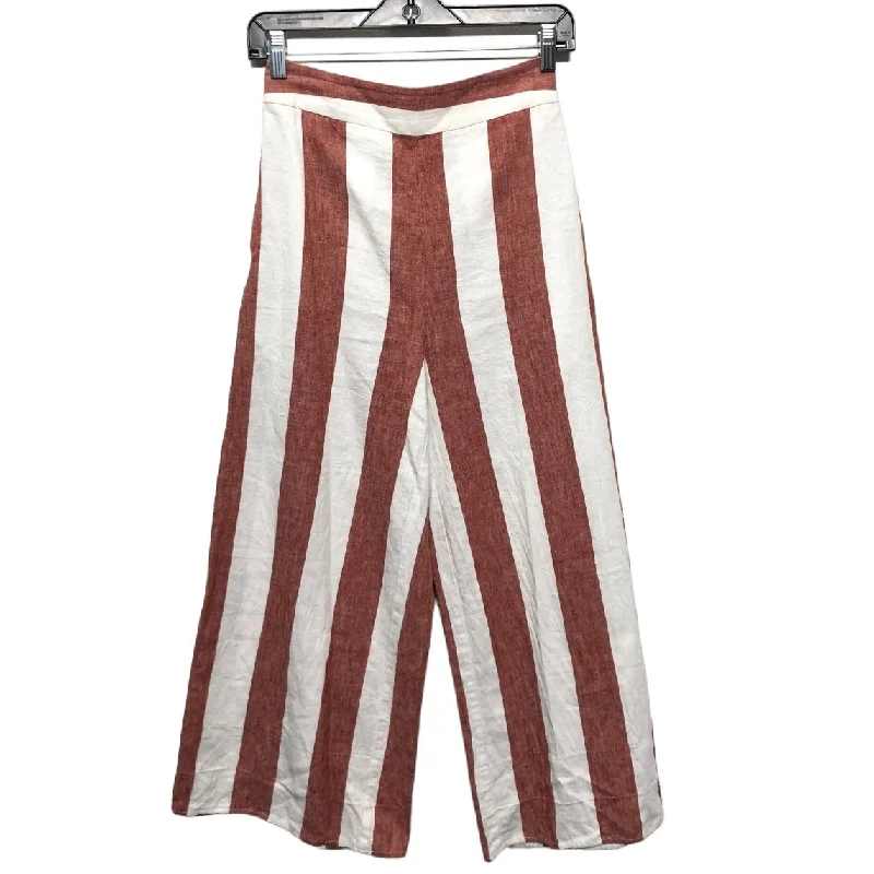 women's polyester pantsPants Wide Leg By Madewell In Red & White, Size: Xs