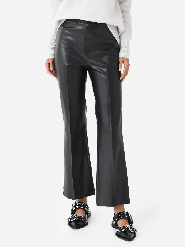 women's travel pantsPorterfield Vegan Leather Crop Flare Pant In Black