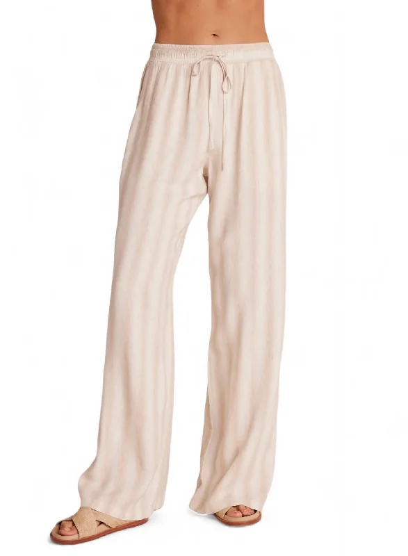 women's vintage pantsSide Slit Wide Leg Pant In Sand Stripe