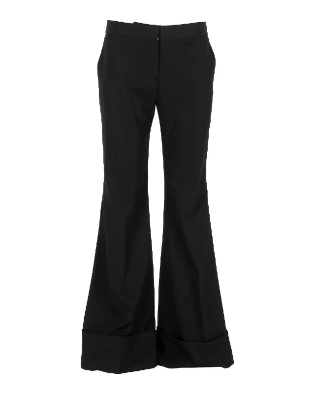 women's lace-up pantsStella McCartney Boot-Cut Trousers in Black Wool