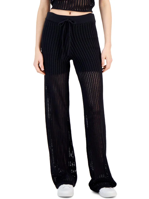 women's warm pantsWomens Straight -Leg Long High-Waisted Pants