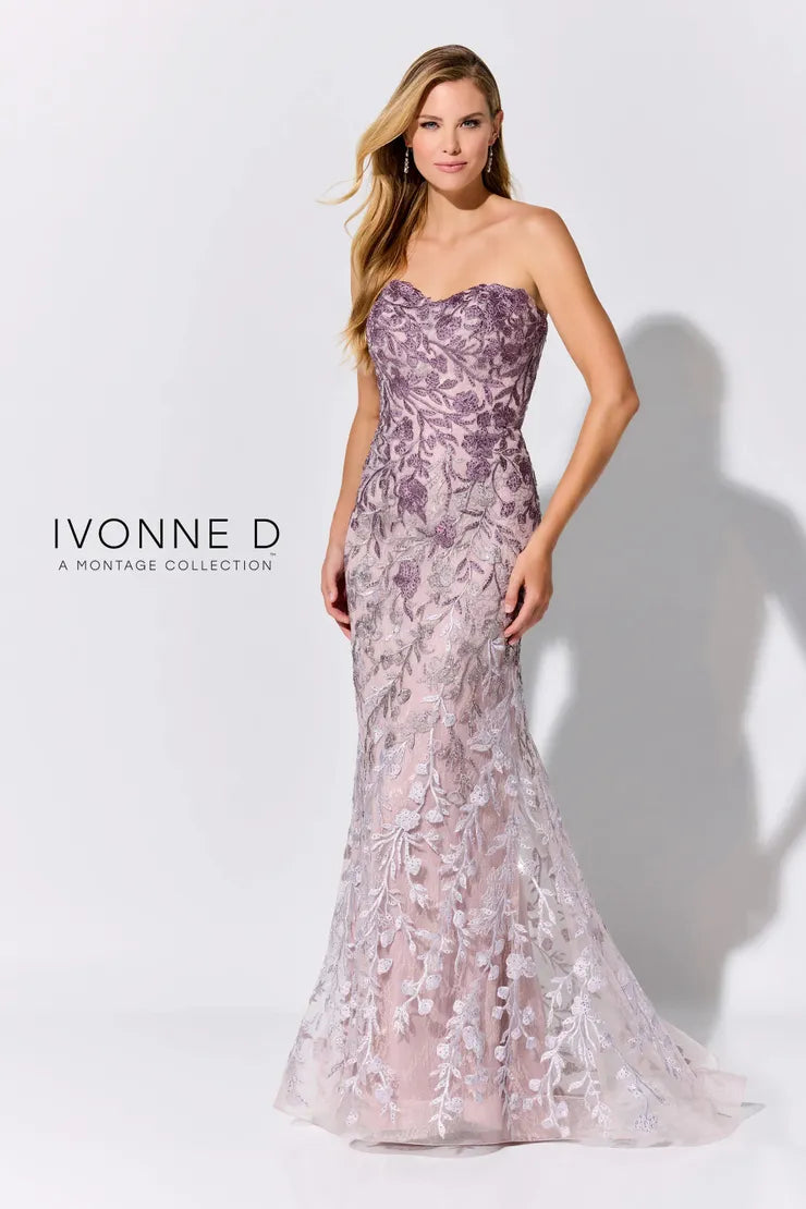 women's unique dressesIvonne D. 316 Strapless Lace Gown