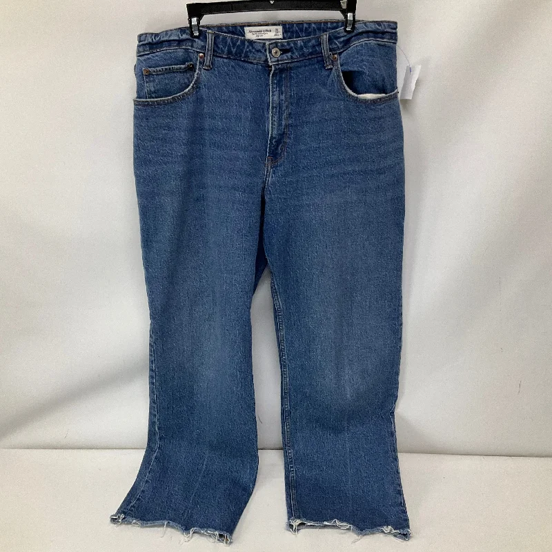 Jeans Straight By Abercrombie And Fitch In Blue Denim, Size: 16