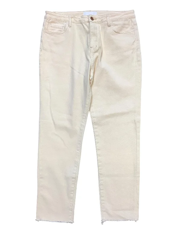 Jeans Straight By Vervet In Cream, Size: 10(30)