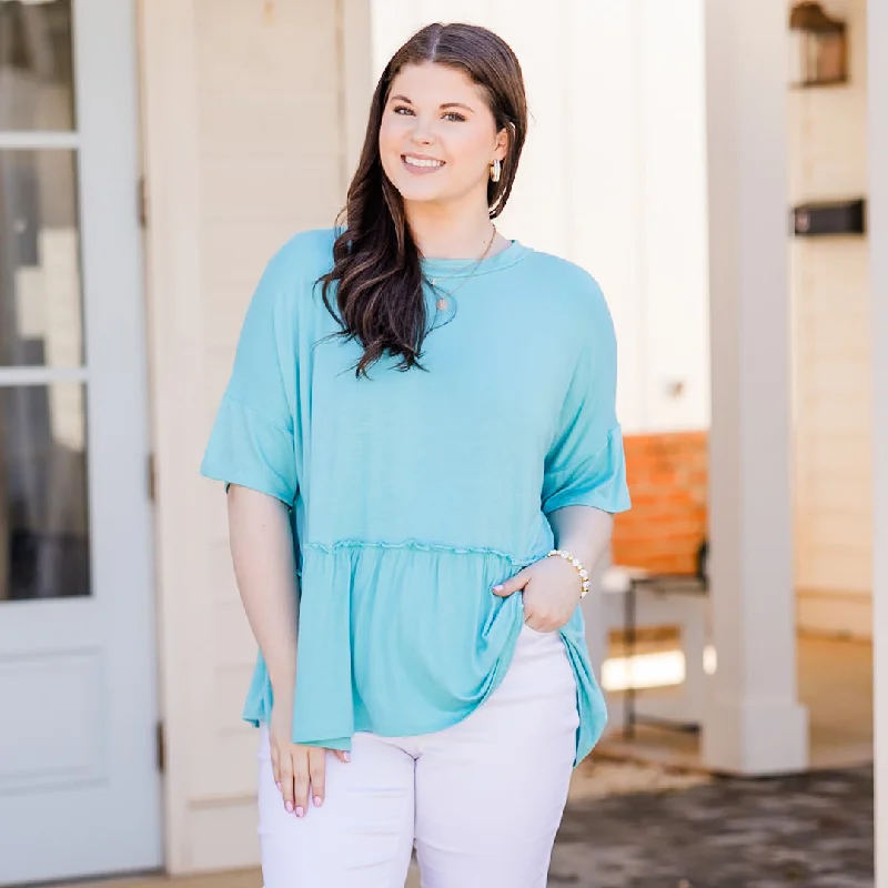 women's tops for gala dinnersNavigating Life Top, Seafoam