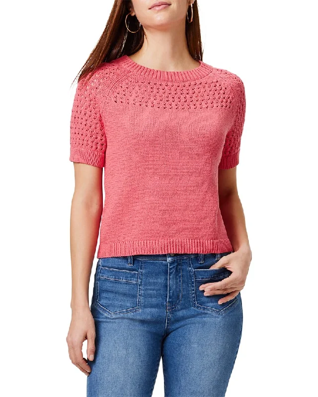 women's tops that offer a perfect blend of style, comfort, and affordabilityNIC+ZOE Placed Crochet Sweater T-Shirt