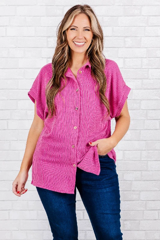 women's tops for those who believe in expressing their individuality through fashionNot Losing Any Sleep Top, Fuchsia