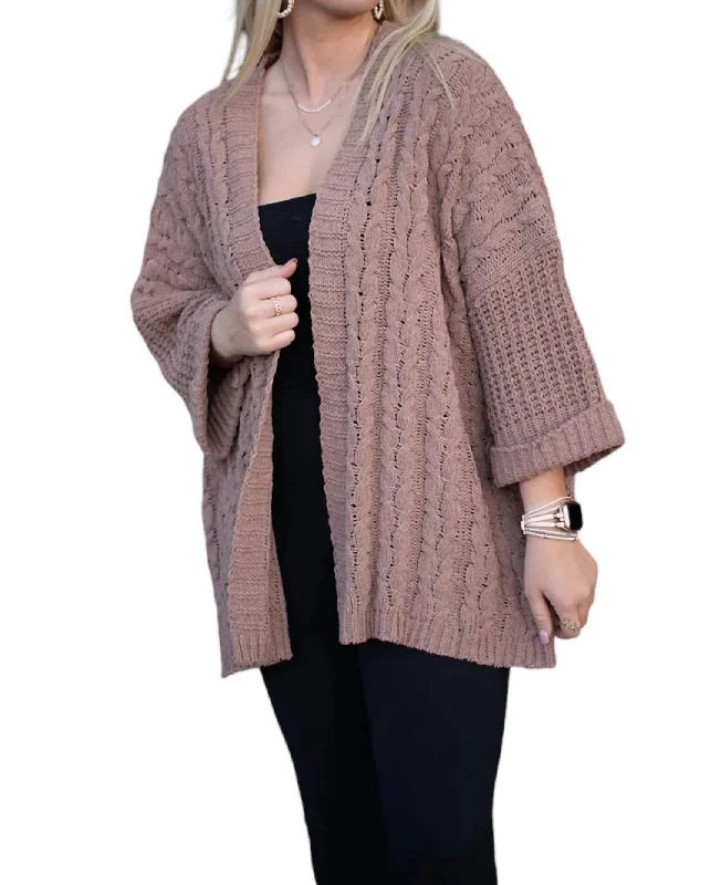 Fashionable Luxurious Chunky SweatersOn My Own Cardigan In Cappuccino