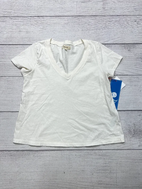 women's tops for vintage fashion enthusiastsTop Short Sleeve Basic By Madewell In Cream, Size: Xs