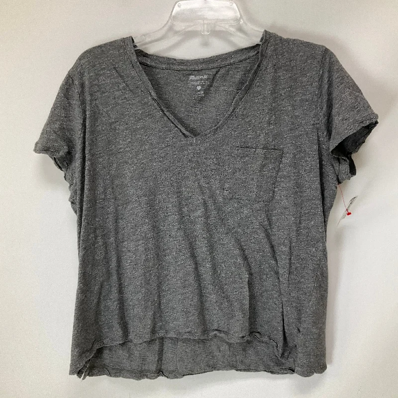 lace women's topsTop Short Sleeve Basic By Madewell In Grey, Size: 1x