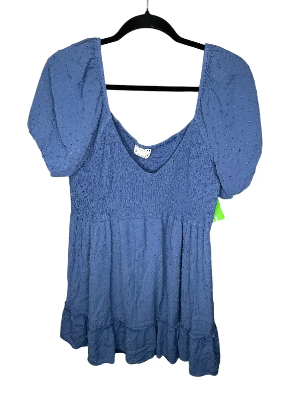 women's tops for smart casual looksTop Short Sleeve By Altard State In Blue, Size: 2x