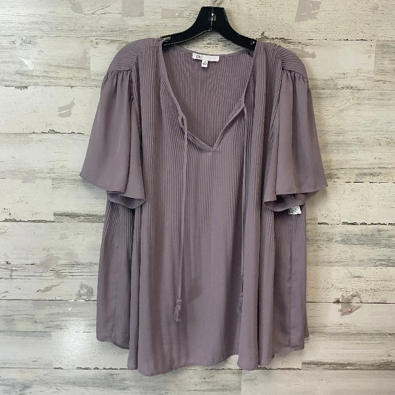 women's tops for those who love to experiment with fashionTop Short Sleeve By Daniel Rainn In Purple, Size: 2x