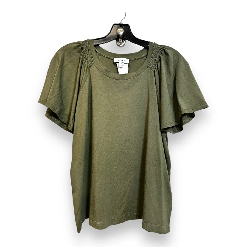 women's tops with flutter sleevesTop Short Sleeve By Evereve In Green, Size: M