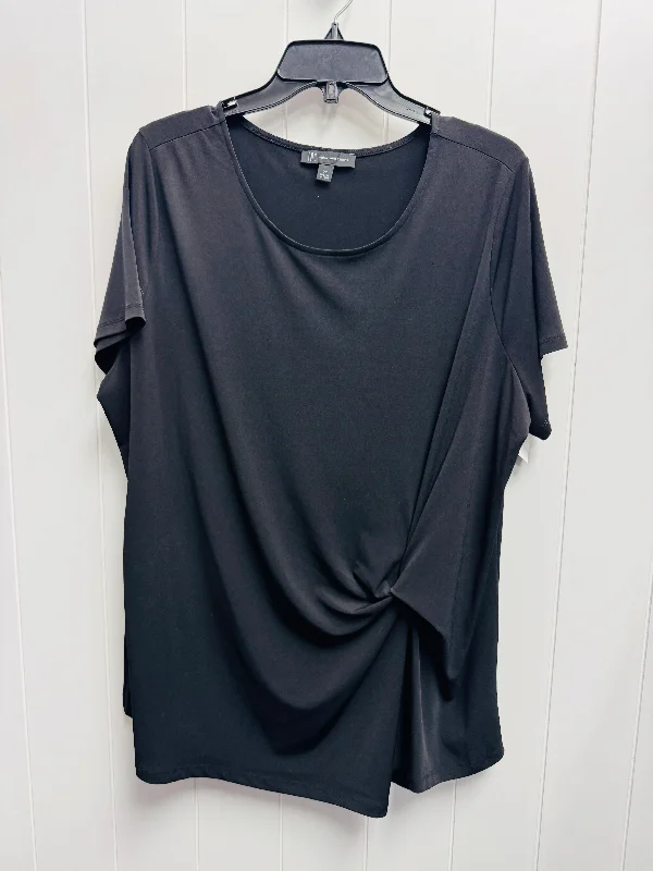 women's tops for those who want to invest in timeless piecesTop Short Sleeve By Inc In Black, Size: 2x