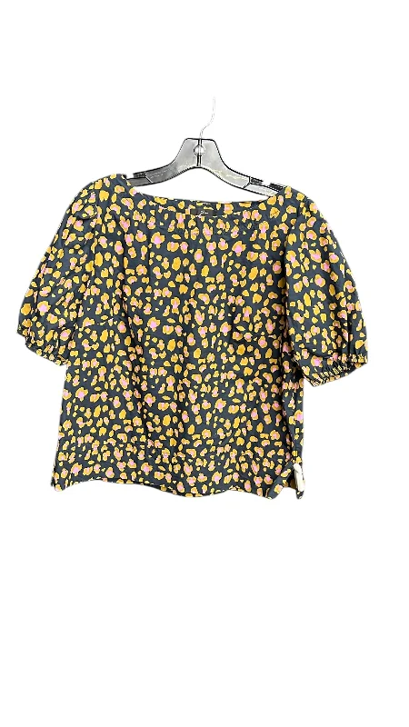 women's tops with floral printsTop Short Sleeve By J. Crew In Leopard Print, Size: M