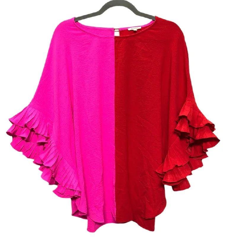 women's tops for boho-chic stylesTop Short Sleeve By Jodifl In Pink & Red, Size: L