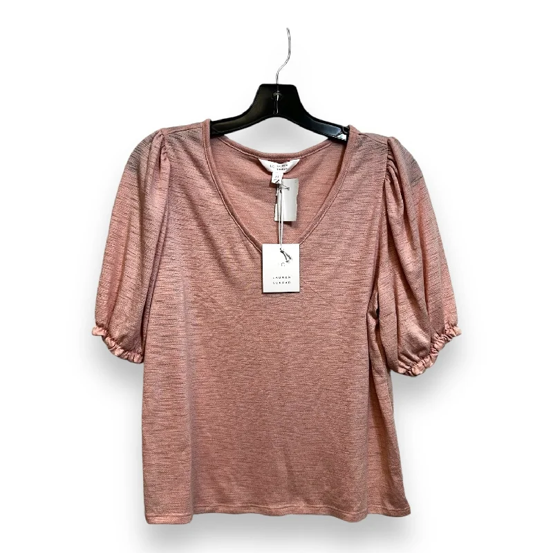 women's tops for those who believe in expressing their individuality through fashionTop Short Sleeve By Lc Lauren Conrad In Peach, Size: M