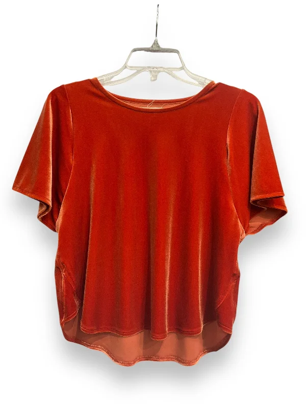 women's tops with asymmetrical designsTop Short Sleeve By Madewell In Orange, Size: Xs