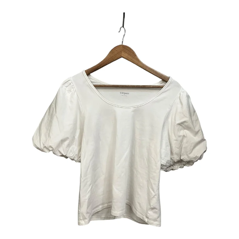 women's tops for those who want to elevate their everyday wear with chic and elegant piecesTop Short Sleeve By Old Navy In White, Size: Xl