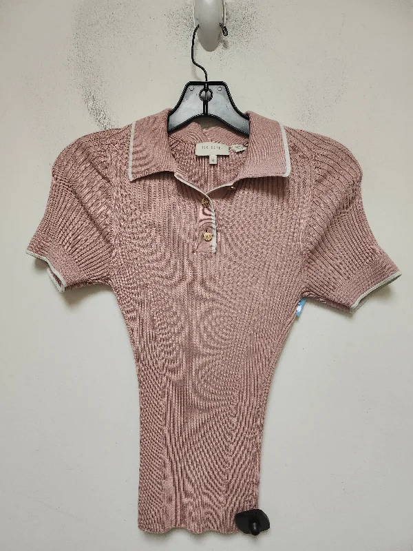 women's tops for those who value both quality and affordabilityTop Short Sleeve By Ted Baker In Pink, Size: Xs