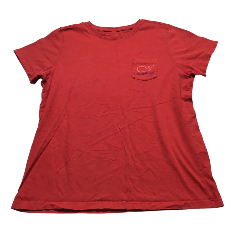 satin women's topsTop Short Sleeve By Vineyard Vines In Red, Size: L