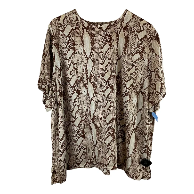 camisoles for womenTop Short Sleeve By Worthington In Snakeskin Print, Size: 3x