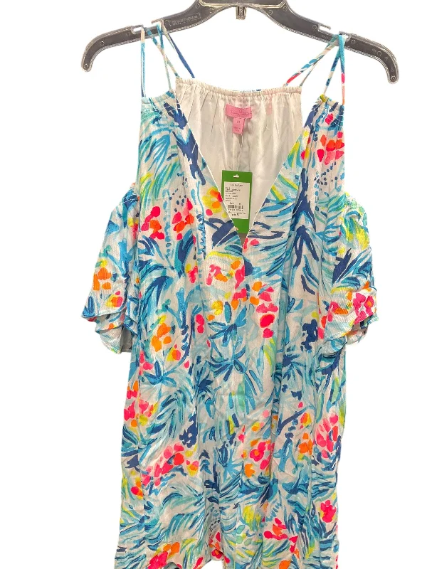 chic women's tops for everyday wearTop Short Sleeve Designer By Lilly Pulitzer In Blue & Pink, Size: M