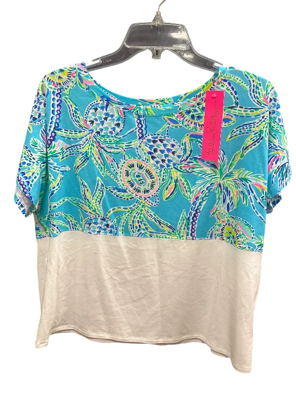 women's tops that offer a perfect blend of style, comfort, and affordabilityTop Short Sleeve Designer By Lilly Pulitzer In Blue, Size: L