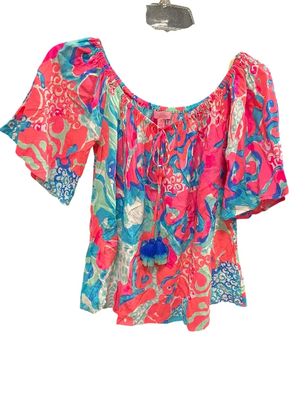 women's tops for those who want to wear pieces that are both comfortable and stylishTop Short Sleeve Designer By Lilly Pulitzer In Pink, Size: M